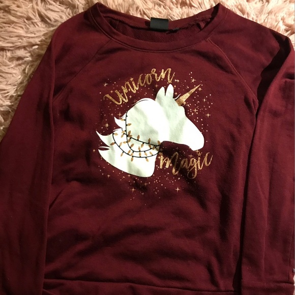 Dark Red unicorn Sweatshirt - Picture 1 of 1
